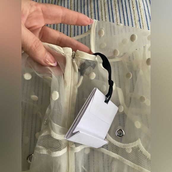 Red Valentino Ivory  tulle dress and silver studs size 38 US 4 - Picture 3 of 16